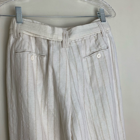 ⭐️Larry Levine Linen Gold cropped pant 8 NWOT - Picture 2 of 7